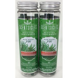 SCENTSICLES White Winter Fir Scented Christmas Ornaments Fragrance LOT OF 2 NEW